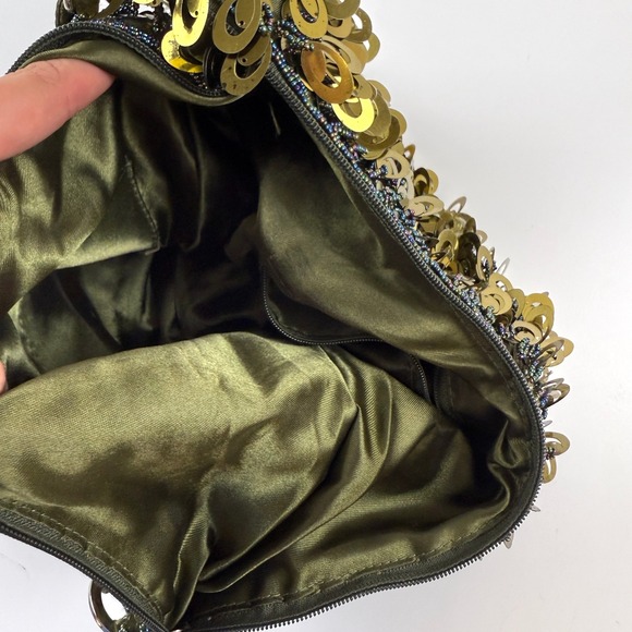 Vintage Y2K 2000s Gold Sequin beaded Shoulder Bag - Party / Club Kid Style - Picture 8 of 8